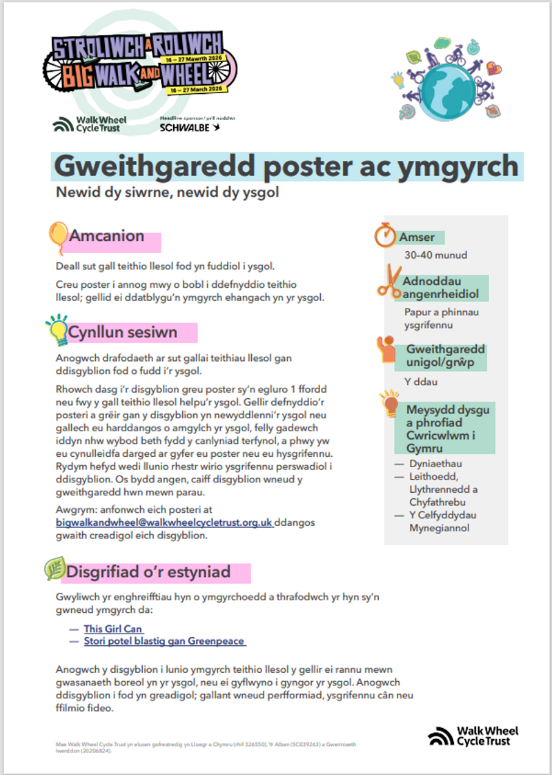 Gweithgaredd poster ac ymgyrch