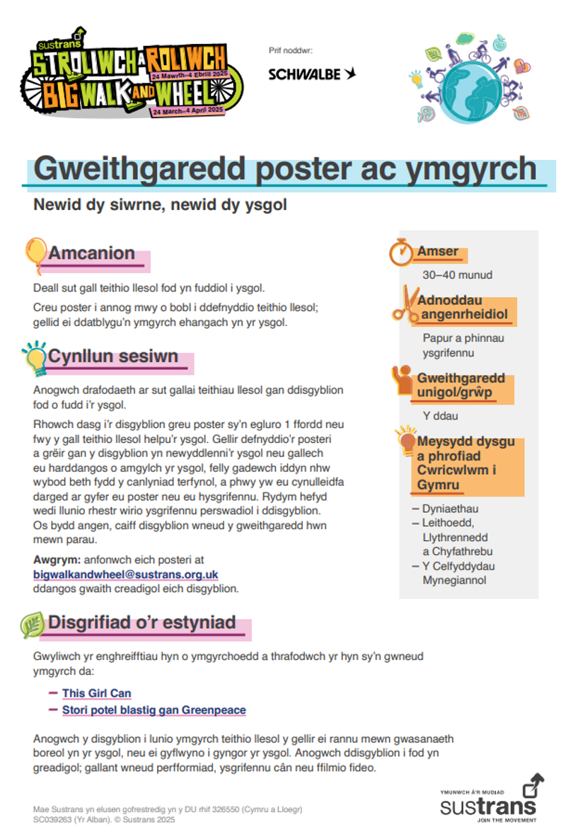 Gweithgaredd poster ac ymgyrch