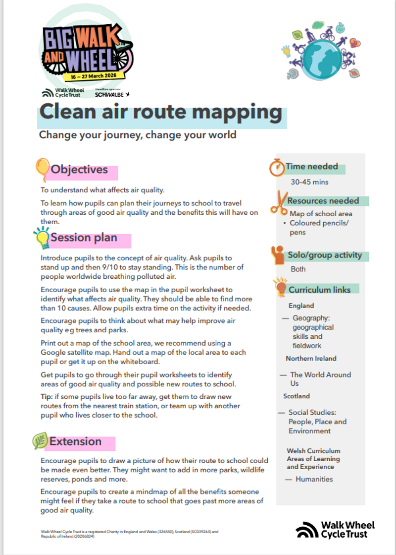 Clean air route mapping