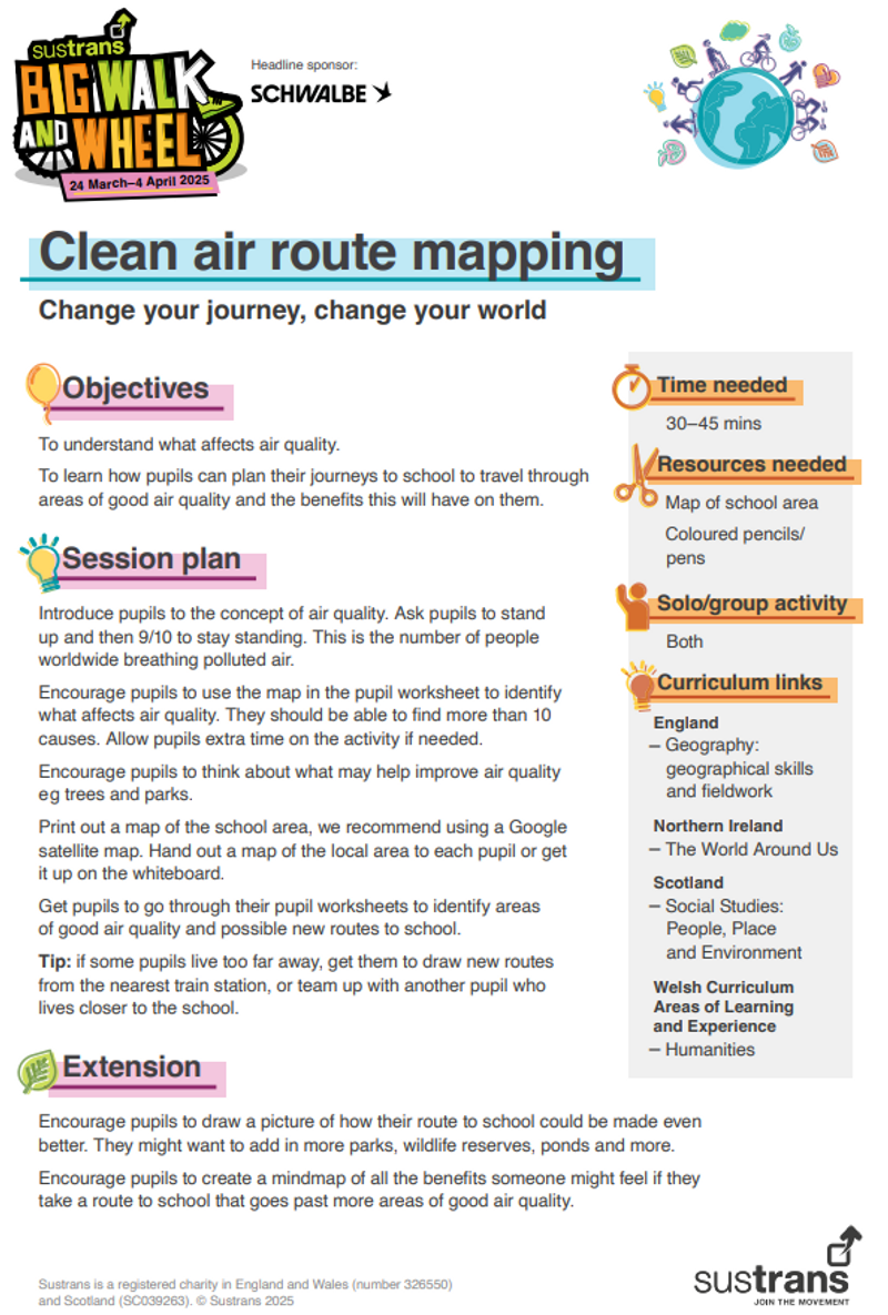 Clean air route mapping