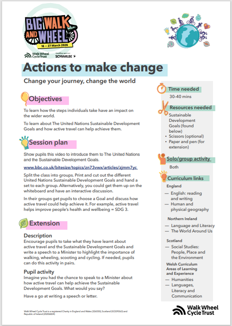 Actions to make change