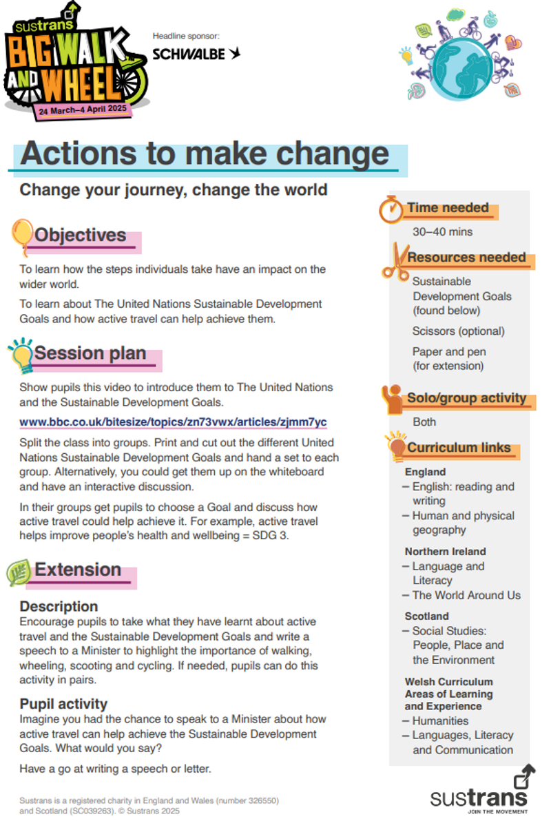 Actions to make change