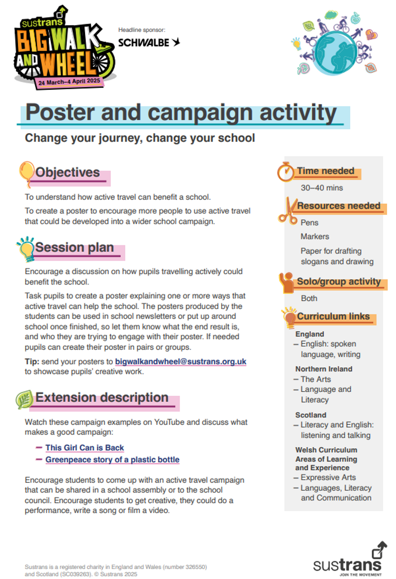 Poster and campaign activity