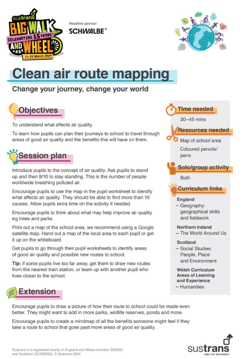 Clean air route mapping